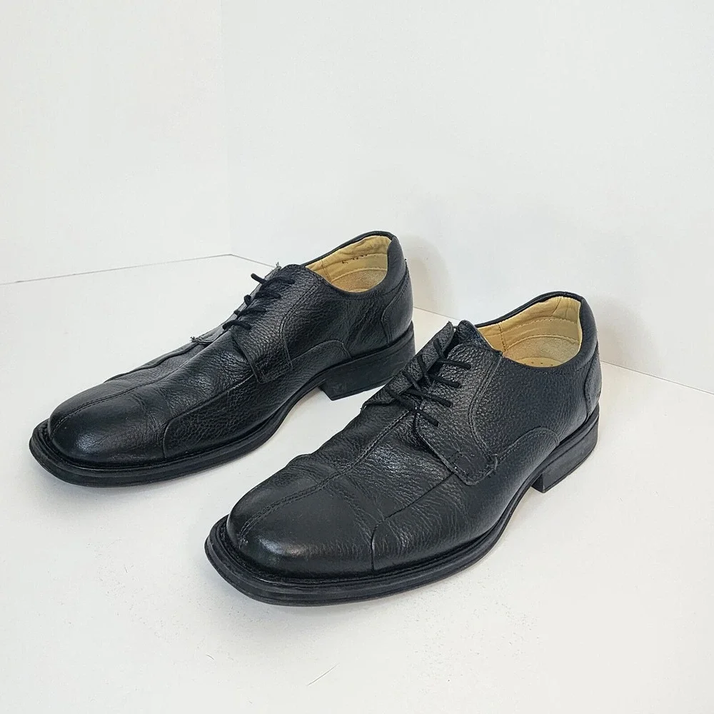 Studio Belvedere Bay Bridge Oxford Black Pebbled Leather‎ Shoes Mens 10D